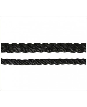 Black Polyester 3 Strand Rope,10mm,1200kg BS,100m Roll TRA205