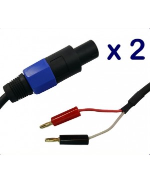 WES AudioLine 2 Speaker Leads, SPEAKON (NL4) to Banana, 6m Cable Cord ALPASC6