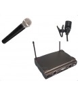 CLEARANCE: Complete Wireless Microphone System,1Lapel Mic,1Hand Mic WM222-LP+HH