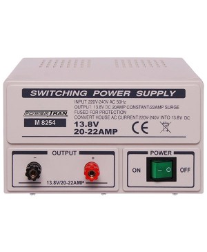 Powertran Fixed 13.8V 20A Benchtop Regulated Power Supply M8254