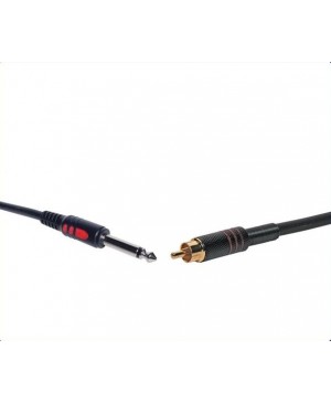 CLEARANCE: Microphone Lead, 1m, 6.35mm TS Jack to RCA Male • P0712 • 