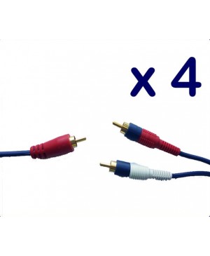 CLEARANCE: 4 Audio Patch Leads,Gold,1 RCA Male to 2 RCA Male,1.5 metre SAC150