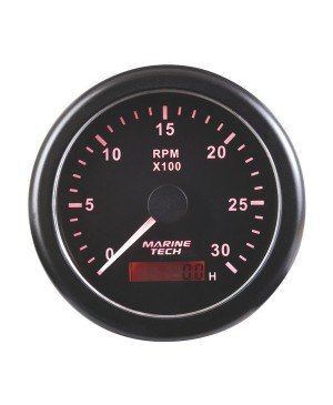 Tachometer, 0-3000 RPM, 10cm, Black Background, MGG105
