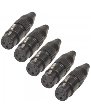 Digitech 5 x XLR Plugs, 3-Pin Line Female Cannon Type Connector PS1015