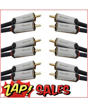 CLEARANCE: 3 Audio Leads,24 Caret Gold, 2 RCA to 2 RCA,5.0m WQ7230